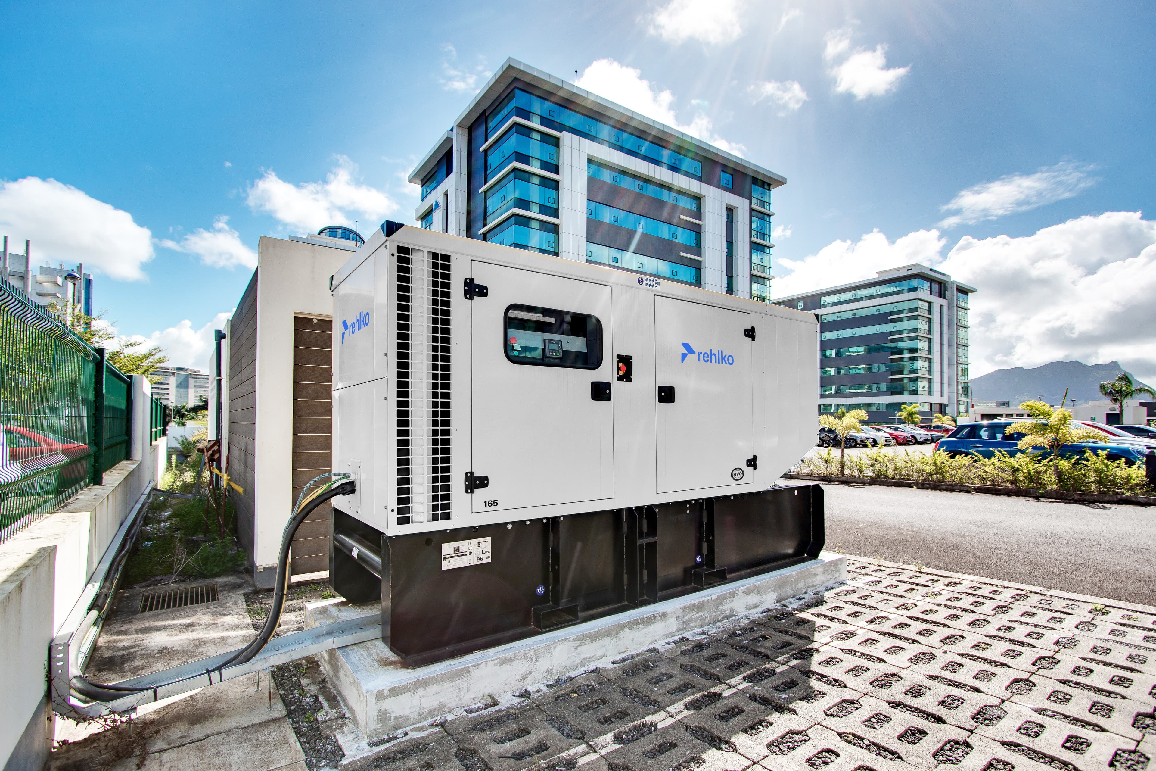 Standard enclosed generator set installed at a customer site